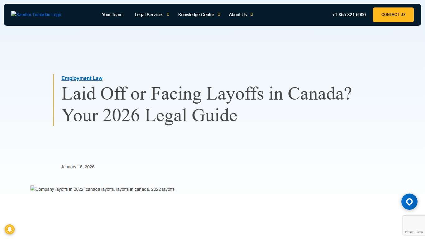 Layoffs in Canada 2026 | Know Your Rights & Severance - Samfiru Tumarkin LLP